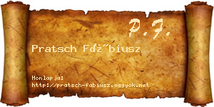 Pratsch Fábiusz névjegykártya